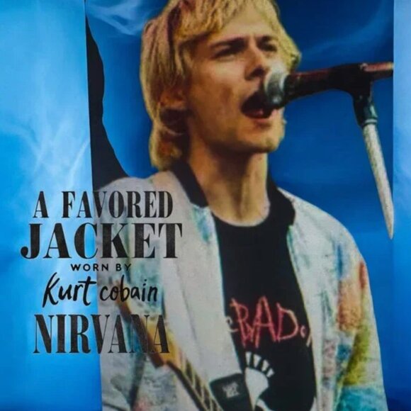 Vintage Wearin the World Jacket Tyvek Earth Globe Map Size L Kurt Cobain